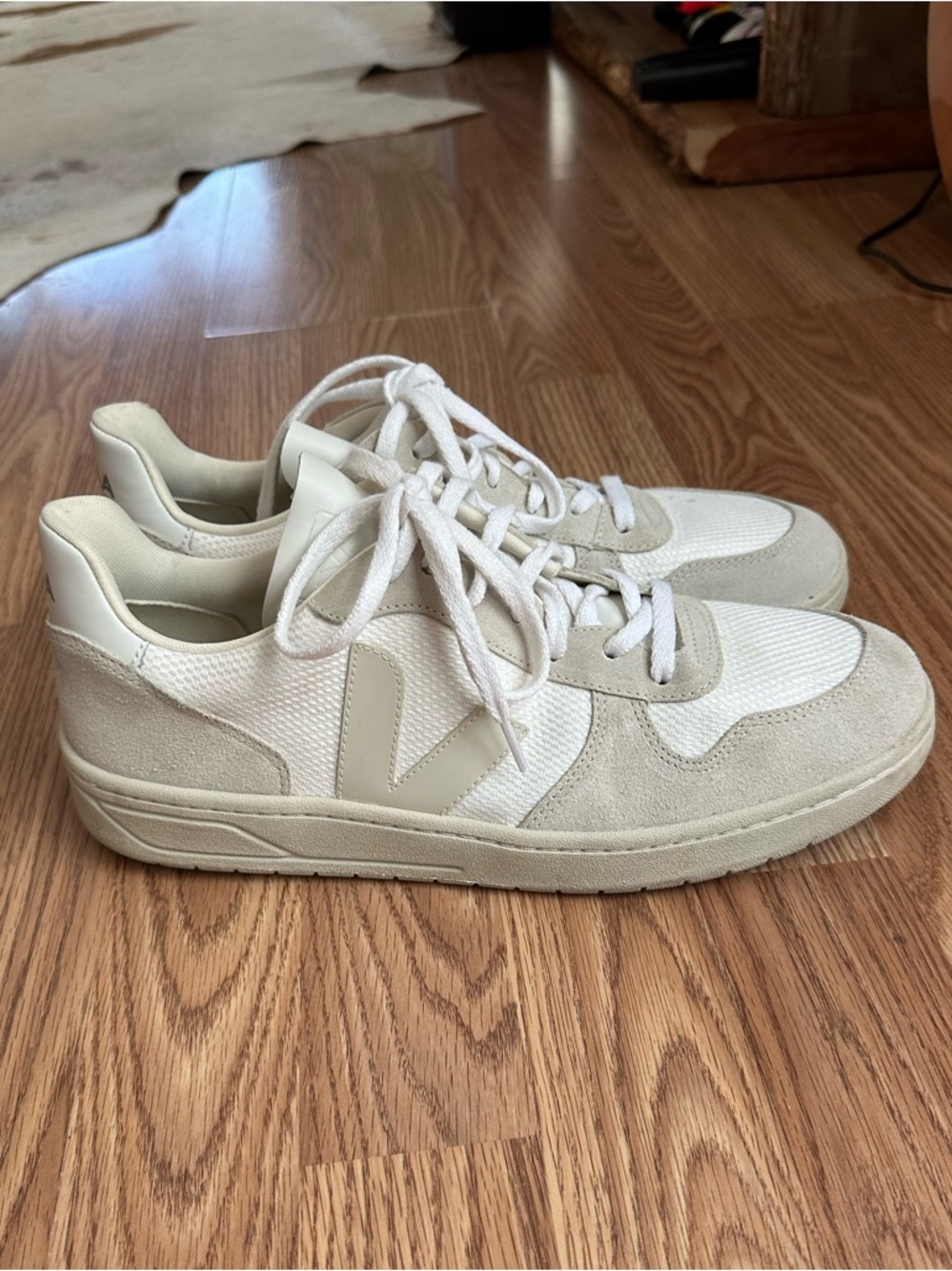 Men’s Veja B-MESH WHITE NATURAL PIERRE Sneakers Size 12